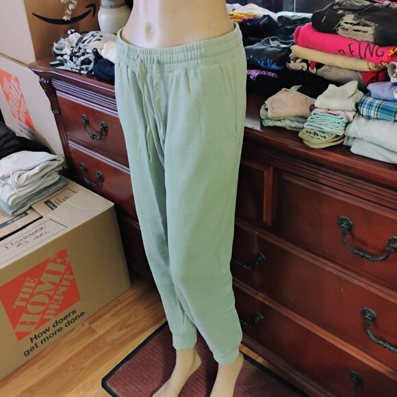 Lt Gray/Green Cotton/Polyester Sweatpants - Picture 2 of 6